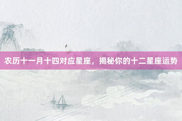 农历十一月十四对应星座，揭秘你的十二星座运势